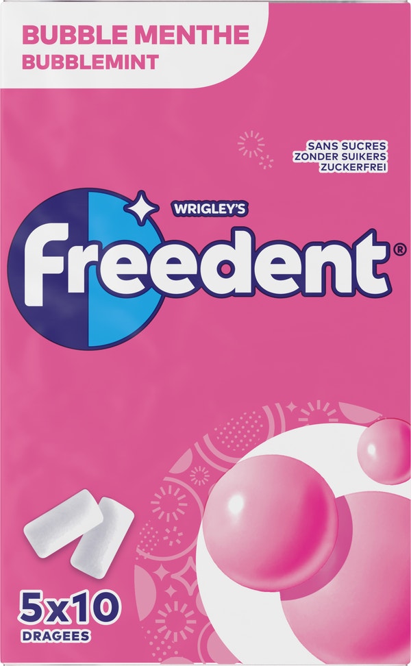 FREEDENT Classique Multipack Bubble menthe 5x10 dragées